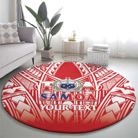 Toa Samoa Rugby Custom Round Carpet Samoa mo Samoa Polynesian Pacific Red LT14 - Polynesian Pride