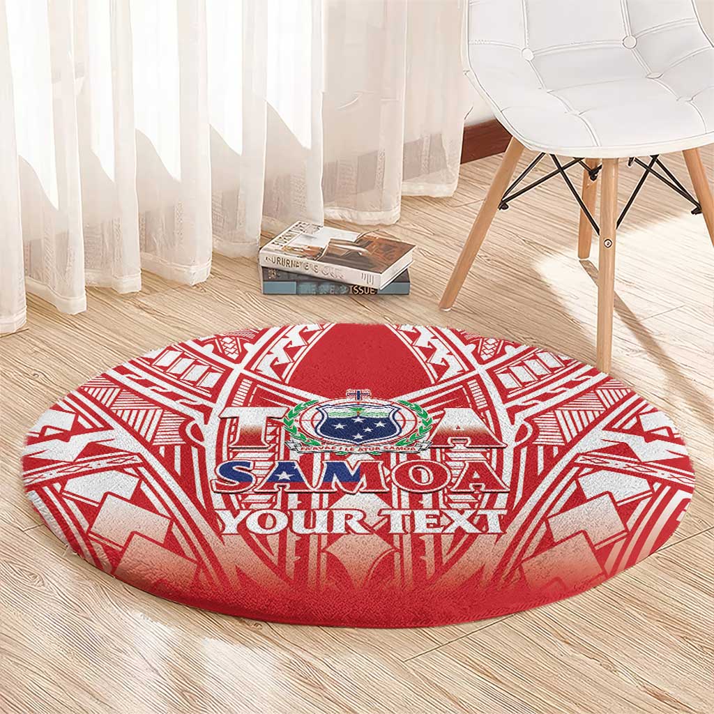 Toa Samoa Rugby Custom Round Carpet Samoa mo Samoa Polynesian Pacific Red LT14 - Polynesian Pride