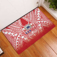 Toa Samoa Rugby Custom Rubber Doormat Samoa mo Samoa Polynesian Pacific Red LT14 - Polynesian Pride