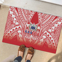 Toa Samoa Rugby Custom Rubber Doormat Samoa mo Samoa Polynesian Pacific Red LT14 - Polynesian Pride