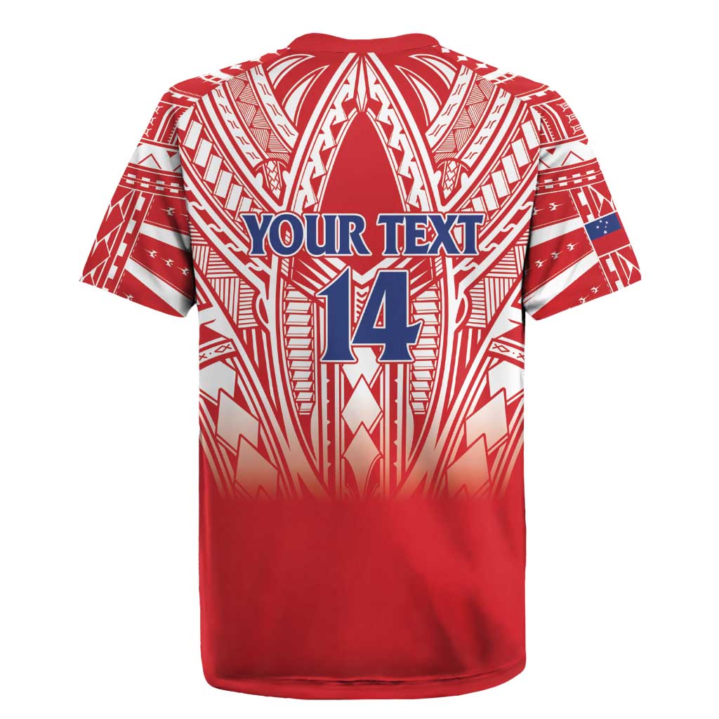 Toa Samoa Rugby Custom Rugby Jersey Samoa mo Samoa Polynesian Pacific Red LT14 - Polynesian Pride