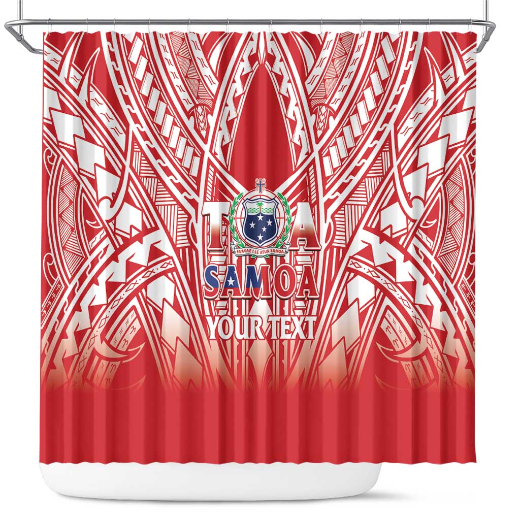 Toa Samoa Rugby Custom Shower Curtain Samoa mo Samoa Polynesian Pacific Red LT14 Red - Polynesian Pride