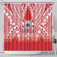 Toa Samoa Rugby Custom Shower Curtain Samoa mo Samoa Polynesian Pacific Red LT14 - Polynesian Pride
