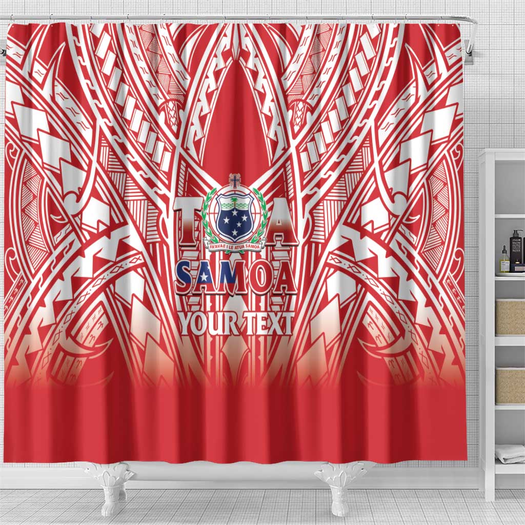 Toa Samoa Rugby Custom Shower Curtain Samoa mo Samoa Polynesian Pacific Red LT14 - Polynesian Pride