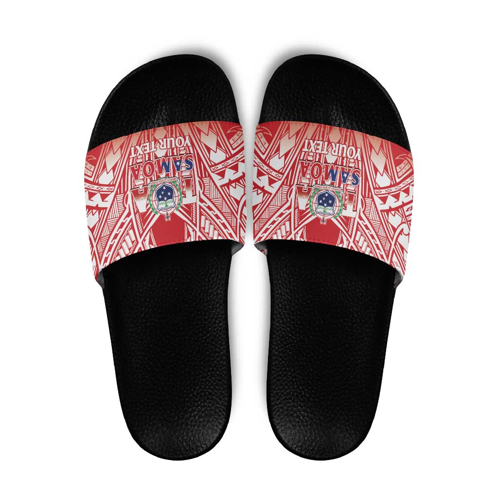 Toa Samoa Rugby Custom Slide Sandals Samoa mo Samoa Polynesian Pacific Red LT14 Red - Polynesian Pride