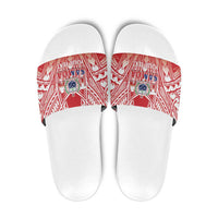 Toa Samoa Rugby Custom Slide Sandals Samoa mo Samoa Polynesian Pacific Red LT14 Red - Polynesian Pride