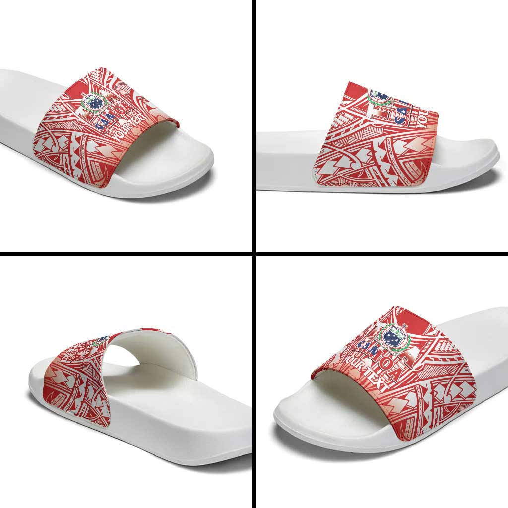Toa Samoa Rugby Custom Slide Sandals Samoa mo Samoa Polynesian Pacific Red LT14 - Polynesian Pride