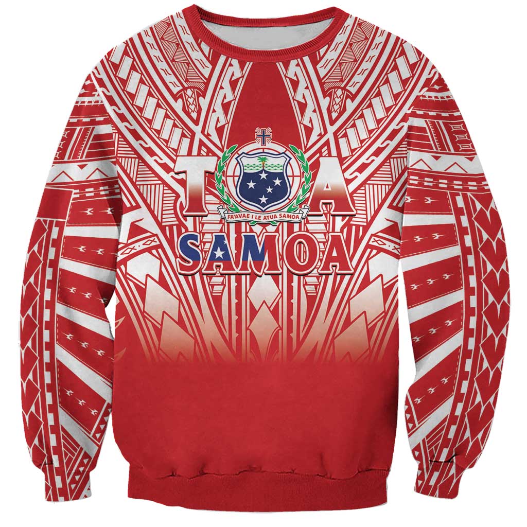 Toa Samoa Rugby Custom Sweatshirt Samoa mo Samoa Polynesian Pacific Red LT14 Unisex Red - Polynesian Pride