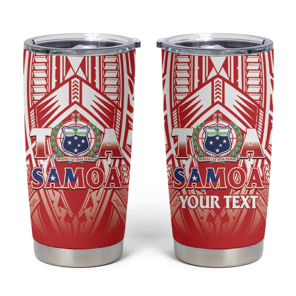 Toa Samoa Rugby Custom Tumbler Cup Samoa mo Samoa Polynesian Pacific Red LT14 Red - Polynesian Pride