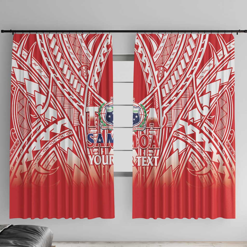 Toa Samoa Rugby Custom Window Curtain Samoa mo Samoa Polynesian Pacific Red LT14 With Hooks Red - Polynesian Pride