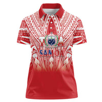 Toa Samoa Rugby Custom Women Polo Shirt Samoa mo Samoa Polynesian Pacific Red LT14 Female Red - Polynesian Pride