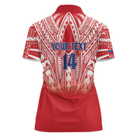 Toa Samoa Rugby Custom Women Polo Shirt Samoa mo Samoa Polynesian Pacific Red LT14 - Polynesian Pride