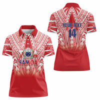 Toa Samoa Rugby Custom Women Polo Shirt Samoa mo Samoa Polynesian Pacific Red LT14 - Polynesian Pride