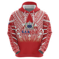 Toa Samoa Rugby Custom Zip Hoodie Samoa mo Samoa Polynesian Pacific Red LT14 - Polynesian Pride