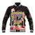 Polynesia Valentine's Day Baseball Jacket Hammerhead Shark Plumeria With Polynesian Pattern