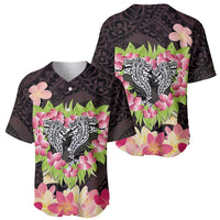 Polynesia Valentine's Day Baseball Jersey Hammerhead Shark Plumeria With Polynesian Pattern LT14 - Polynesian Pride