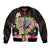 Polynesia Valentine's Day Bomber Jacket Hammerhead Shark Plumeria With Polynesian Pattern