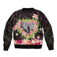 Polynesia Valentine's Day Bomber Jacket Hammerhead Shark Plumeria With Polynesian Pattern LT14 - Polynesian Pride