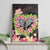 Polynesia Valentine's Day Canvas Wall Art Hammerhead Shark Plumeria With Polynesian Pattern