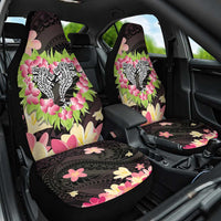 Polynesia Valentine's Day Car Seat Cover Hammerhead Shark Plumeria With Polynesian Pattern LT14 One Size Black - Polynesian Pride