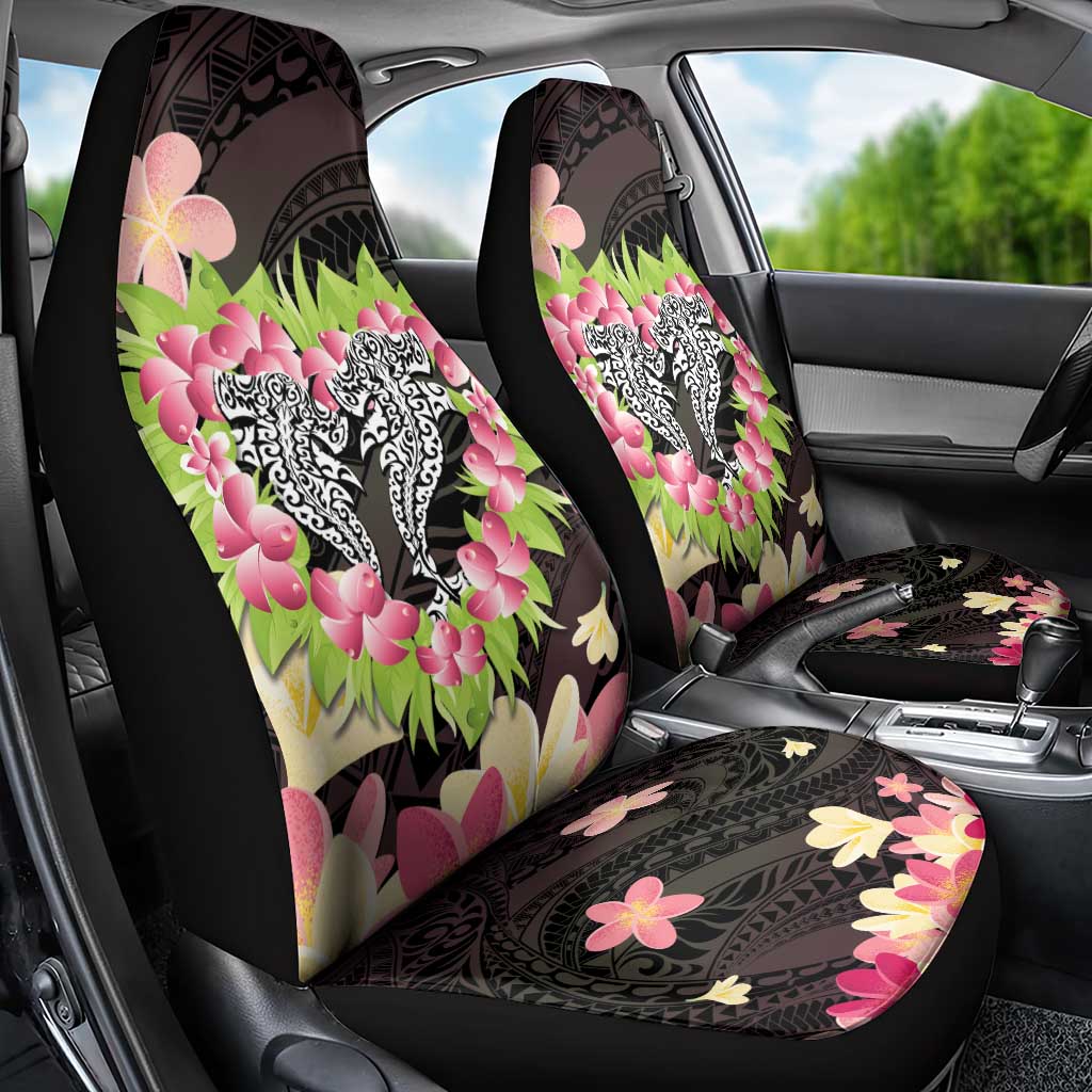 Polynesia Valentine's Day Car Seat Cover Hammerhead Shark Plumeria With Polynesian Pattern LT14 - Polynesian Pride