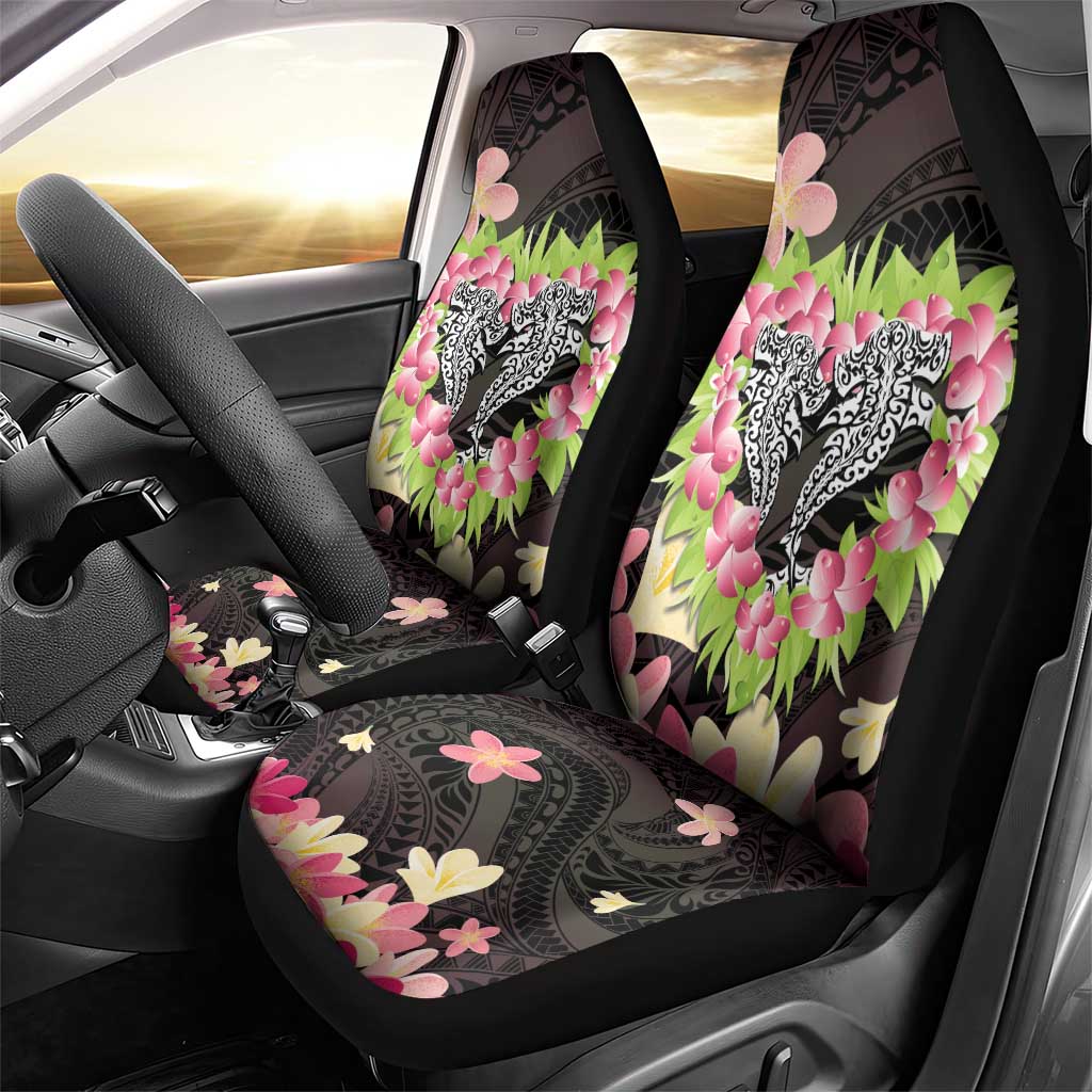 Polynesia Valentine's Day Car Seat Cover Hammerhead Shark Plumeria With Polynesian Pattern LT14 - Polynesian Pride