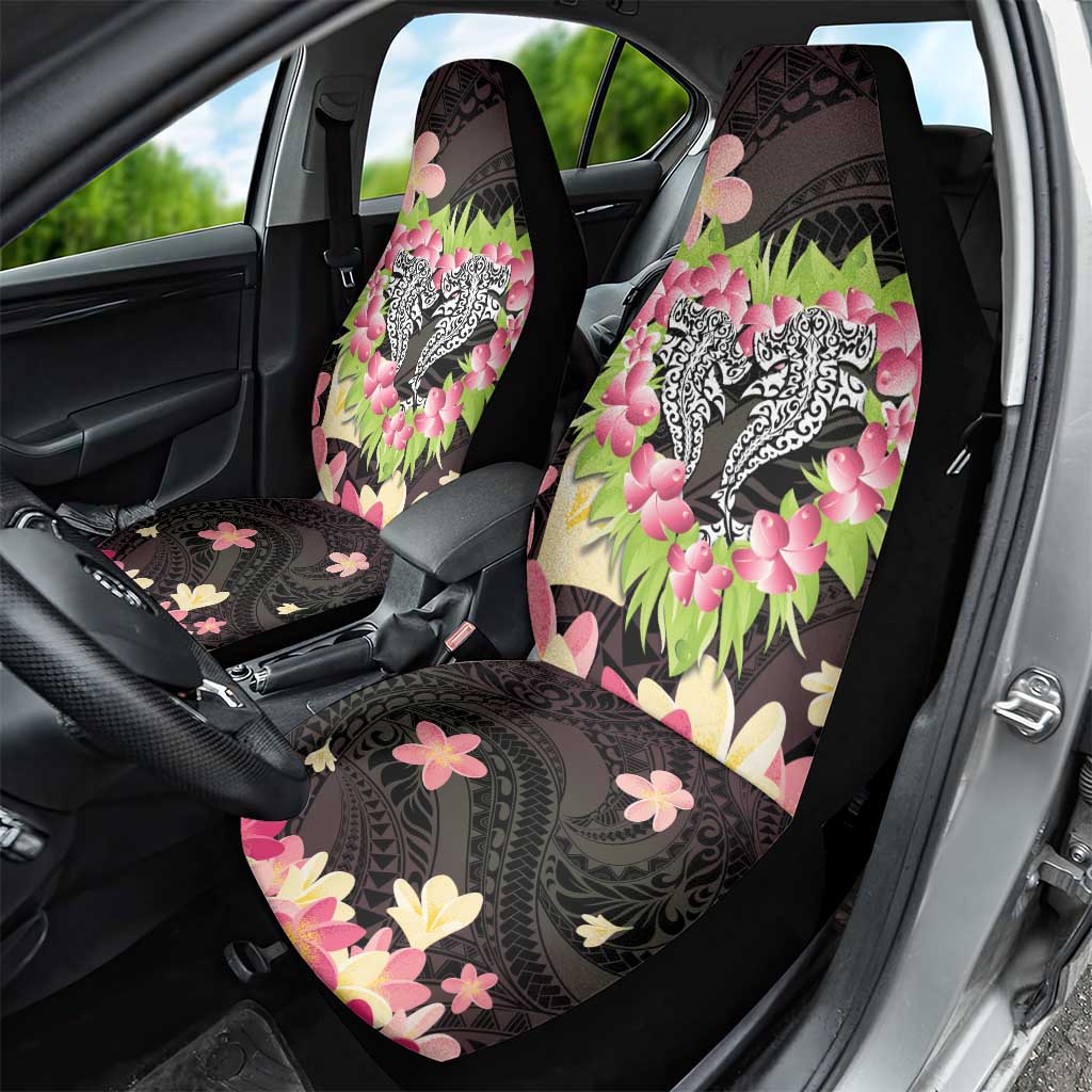 Polynesia Valentine's Day Car Seat Cover Hammerhead Shark Plumeria With Polynesian Pattern LT14 - Polynesian Pride