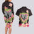 Polynesia Valentine's Day Couples Matching Long Sleeve Bodycon Dress and Hawaiian Shirt Hammerhead Shark Plumeria With Polynesian Pattern