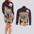 Polynesia Valentine's Day Couples Matching Long Sleeve Bodycon Dress and Long Sleeve Button Shirt Hammerhead Shark Plumeria With Polynesian Pattern