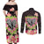 Polynesia Valentine's Day Couples Matching Off Shoulder Maxi Dress and Long Sleeve Button Shirt Hammerhead Shark Plumeria With Polynesian Pattern