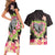 Polynesia Valentine's Day Couples Matching Short Sleeve Bodycon Dress and Hawaiian Shirt Hammerhead Shark Plumeria With Polynesian Pattern