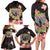 Polynesia Valentine's Day Family Matching Long Sleeve Bodycon Dress and Hawaiian Shirt Hammerhead Shark Plumeria With Polynesian Pattern