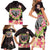 Polynesia Valentine's Day Family Matching Short Sleeve Bodycon Dress and Hawaiian Shirt Hammerhead Shark Plumeria With Polynesian Pattern