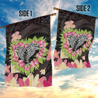 Polynesia Valentine's Day Garden Flag Hammerhead Shark Plumeria With Polynesian Pattern LT14 - Polynesian Pride
