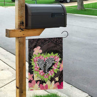 Polynesia Valentine's Day Garden Flag Hammerhead Shark Plumeria With Polynesian Pattern LT14 - Polynesian Pride