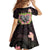 Polynesia Valentine's Day Kid Short Sleeve Dress Hammerhead Shark Plumeria With Polynesian Pattern