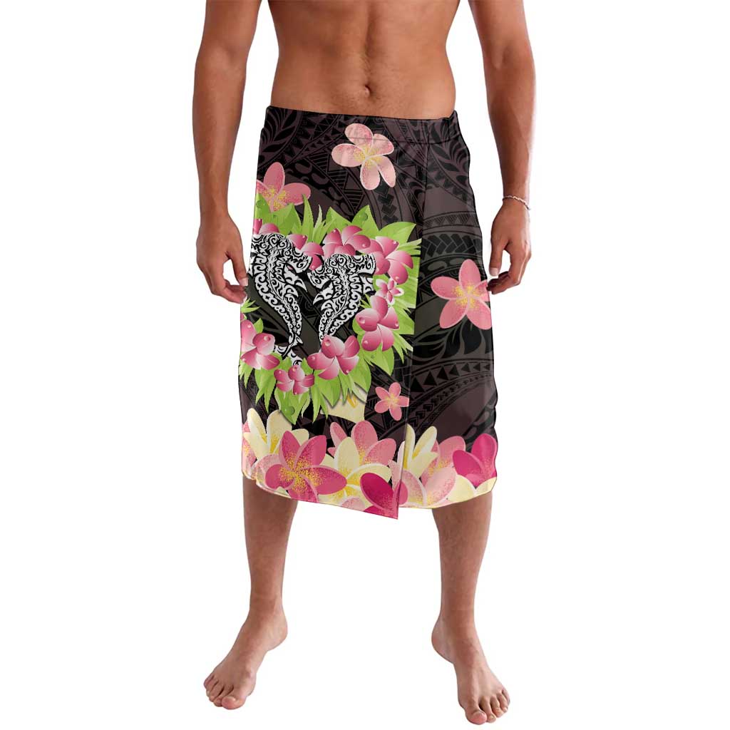 Polynesia Valentine's Day Lavalava Hammerhead Shark Plumeria With Polynesian Pattern LT14 Black - Polynesian Pride