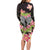 Polynesia Valentine's Day Long Sleeve Bodycon Dress Hammerhead Shark Plumeria With Polynesian Pattern