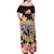 Polynesia Valentine's Day Off Shoulder Maxi Dress Hammerhead Shark Plumeria With Polynesian Pattern