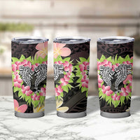 Polynesia Valentine's Day Tumbler Cup Hammerhead Shark Plumeria With Polynesian Pattern LT14 - Polynesian Pride