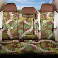Brown Hawaii Plumeria Lei With Tropical Leaves Back Car Seat Cover LT14 One Size Brown - Polynesian Pride