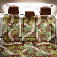 Brown Hawaii Plumeria Lei With Tropical Leaves Back Car Seat Cover LT14 - Polynesian Pride