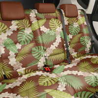 Brown Hawaii Plumeria Lei With Tropical Leaves Back Car Seat Cover LT14 - Polynesian Pride