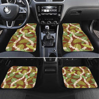 Brown Hawaii Plumeria Lei With Tropical Leaves Car Mats LT14 Set 4pcs Brown - Polynesian Pride