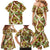 Brown Hawaii Plumeria Lei With Tropical Leaves Family Matching Mermaid Dress and Hawaiian Shirt