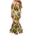 Brown Hawaii Plumeria Lei With Tropical Leaves Family Matching Mermaid Dress and Hawaiian Shirt