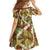 Brown Hawaii Plumeria Lei With Tropical Leaves Family Matching Off Shoulder Short Dress and Hawaiian Shirt