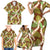 Brown Hawaii Plumeria Lei With Tropical Leaves Family Matching Short Sleeve Bodycon Dress and Hawaiian Shirt