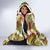 Brown Hawaii Plumeria Lei With Tropical Leaves Hooded Blanket