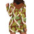 Brown Hawaii Plumeria Lei With Tropical Leaves Hoodie Dress